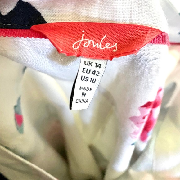 Joules Fifi Cotton Linen Blend Short Sleeve Floral Shift Dress with Pockets - Picture 15 of 16